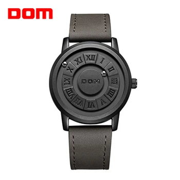 DOM Trend Konsept Yeni Kişilik erkek saati Yaratıcı Kaydırma Pointer manyetik kuvvet Moda izle erkekler için Su Geçirmez M-1345