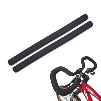 1 Çift Bisiklet Bisiklet Tırtıklı gidon Sünger Kapağı Yumuşak Köpük Mat Gidon Sapları 22.2 mm Bisiklet Aksesuarları