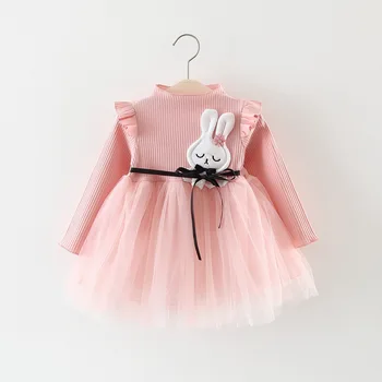 2019 Yeni kış bebek kız giysileri uzun kollu elbise