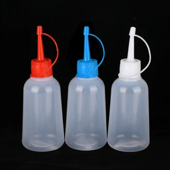 5 adet / takım 100ml Plastik Şeffaf Ucu aplikatör şişesi sıkılabilir şişe Ucu Kapağı İle El Sanatları Sanat Tutkal Doldurulabilir Boş Kaplar