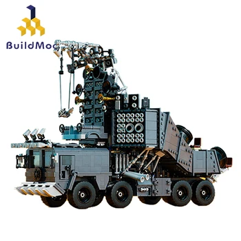 Buildmoc Teknik Kamyon Atlattı Station Wagon Film Mad-Max 4 Fury-Yol Doof Vagon Modifiye Araba oyuncak inşaat blokları Hediye