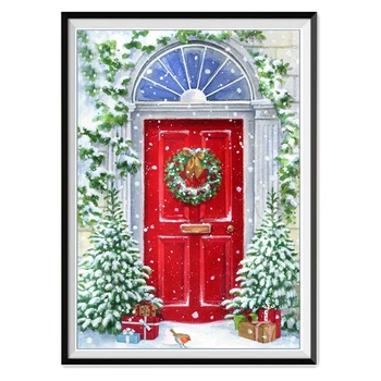 5D elmas boyama tam elmas Noel yuvarlak elmas mozaik desen ev dekorasyon DIY el yapımı