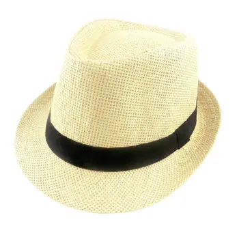 Yazlık şapkalar Katı Hasır Şapka Kadınlar ve erkekler için Plaj Fedoras Rahat Panama güneş şapkaları Caz Kapaklar 6 Renkler 60cm