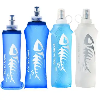 Koşu spor bisiklet yumuşak su şişesi katlanır TPU yumuşak şişe su torbası spor TPU katlanabilir katlanır su ısıtıcısı su şişe çantaları
