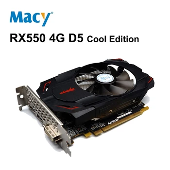MACY Yeni RX 550 RX550 4G 4GB Grafik Kartı GDDR6 Ekran Kartı AMD GPU Ekran Oyun Kartı 14NM 64Bit PCI-E 4.0
