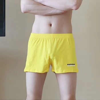 Erkek İç Çamaşırı Rahat Gevşek Ev Boxer Külot Şort Külot Spor Sandıklar Penis Bulge Kılıfı Düz Boksörler Nefes Külot