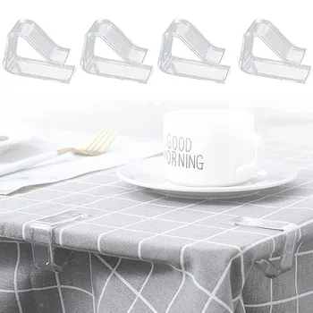 4 ADET Şeffaf Masa Örtüsü Klipleri Plastik Masa Örtüsü Tutucu Ev Düğün Parti için Kapalı Açık Piknik Masa Örtüsü Kelepçeleri