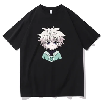 Anime Hunter X Hunter Killua Zoldyck Rahat O-Boyun yazlık t-shirt