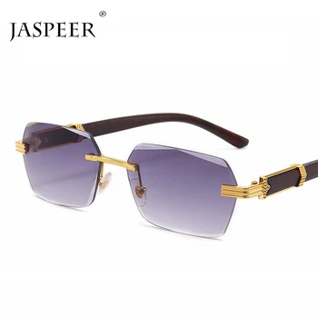 JASPEER Dikdörtgen Güneş Kadınlar Marka Tasarımcısı Elmas Kenar güneş gözlüğü UV400 Shades Bayanlar Gözlük Gözlük Gafas De Sol