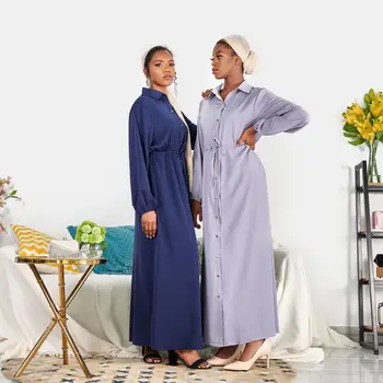 Bayram Elbise Katı Başörtüsü Abaya Dubai Arap Kaftan Kaftan Marocain İslam Giyim Abayas Kadınlar için uzun müslüman elbisesi Ramazan Elbiseler