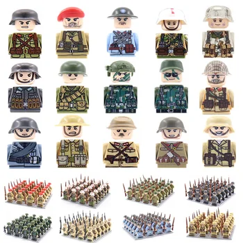 Çocuk Oyuncakları 48 adet / grup WW2 Askeri Rakamlar Yapı Taşları Sovyet ABD İNGİLTERE Çin Askerler Tuğla Oyuncaklar Çocuklar İçin Doğum Günü Hediyeleri