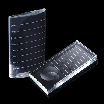 Kirpik Uzatma Cam Yapıştırıcı Tutkal Palet Bireysel Kirpik Ekran Depolama Pedi Standı Kurulu U Kavisli / Düz Kristal Tutucu