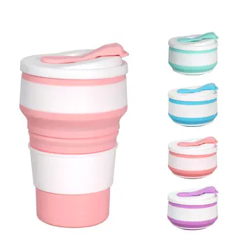 350ML Kahve Kupaları Seyahat Katlanabilir silikon kap Katlanır su bardakları BPA ÜCRETSİZ Gıda Sınıfı İçme Gereçleri Kupa çay bardağı Çevre Dostu