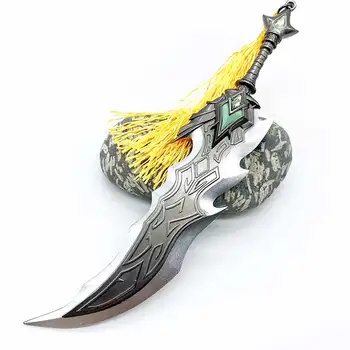 LOL Tryndamere Dev Kılıç Greatsword Barbar Kral Bıçak Mini Metal Çoğaltma Küçük Silah Modeli Oyun Koleksiyonu İçin
