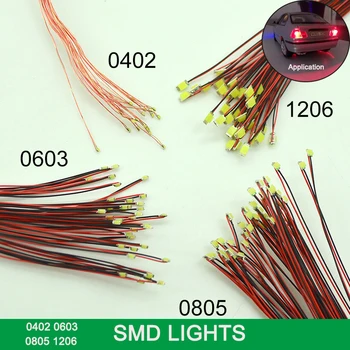 40 adet / grup SMD LED Model ışık Oyuncak Kablolu HO Mimari Tren Aydınlatma Kurşun 20cm Diorama Aydınlatma Sahne