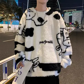 2022 Sonbahar ve Kış Yeni Işık Lüks Moda Kazak Erkek Uzun Gevşek Japon Üstleri Butik Giyim Tarzı Basit kollu 
