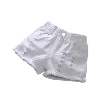 Kızlar kot şort 2021 yeni batı tarzı kızlar sıcak pantolon beyaz çocuk pantolon ince yaz Kore versiyonu P164