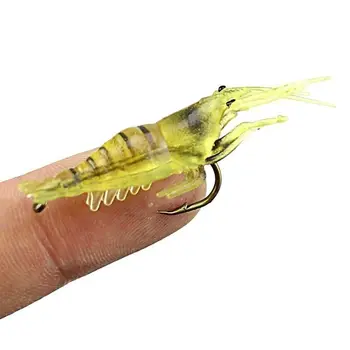 10 Adet / grup 4.5 cm 1g Balık Kokusu Yaratıcı Biyomimetik Deniz Balıkçılık Kanca Solucan Silikon Karides Sahte Yem Karides Cazibesi