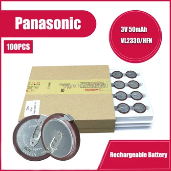 100 ADET 100 % Orijinal Panasonic VL2330 2330 Şarj Edilebilir lityum pil sikke hücre için araba anahtarı düğmesi ile 180 derece pimleri