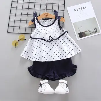 2021 Yeni Yaz Bebek Kız Giysileri Setleri Bebek Pamuk Baskı Üstleri+şort 2 adet Takım Elbise Toddler Kız Bebek Eşofman Giyim