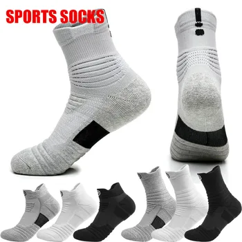 Erkekler spor çoraplar Nefes Nem Esneklik Atletik Çorap Sonbahar Kış Rahat Pamuk Çorap Açık Koşu Basketbol Çorap
