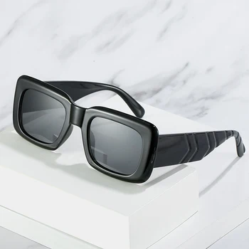 D & T 2021 Yeni Moda Dikdörtgen Güneş Gözlüğü Kadın Erkek Vintage Degradeler Lens Çerçeve Marka Tasarımcısı Kare Rahat Tarzı güneş gözlüğü