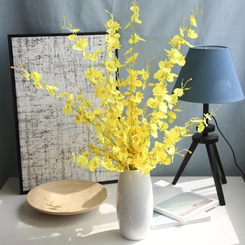 100 cm Güzel Pembe Beyaz Sarı Yasemin yapay çiçek Ipek Phalaenopsis Orkide Ev Düğün sevgililer Günü Dekorasyon