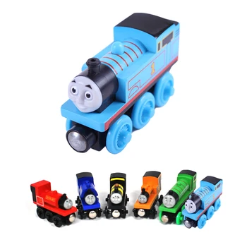 Manyetik ahşap trenler thomas ahşap oyuncak thomas tren ahşap model Trenler bebek thomas ve arkadaşları yapı ahşap çocuk için oyuncak