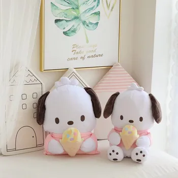 Kawaii Sanrio Pochacco peluş oyuncak Bebek Sevimli Karikatür Köpek Doku Kutusu Ev araba yastığı Bebek Dekor doğum günü hediyesi Çocuklar İçin Kız Arkadaşı