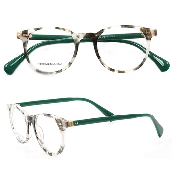 Kadın Optik Gözlük Çerçeveleri Erkekler Yuvarlak Gözlük Çerçeve Moda Kaplumbağa Çiçek Kırmızı Yeşil Reçete Gözlük Vintage Gözlük