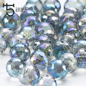 Avusturya Ab Renk Faceted Büyük kristal boncuklar Takı Yapımı için diy bilezik Malzemesi İnciler Gevşek Yuvarlak Cam Boncuk X002