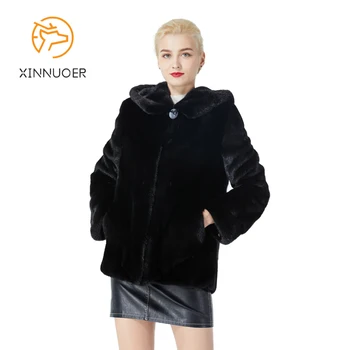 Vizon ceket doğal kürk kadın ceketi sıcak ve moda 2021 yeni