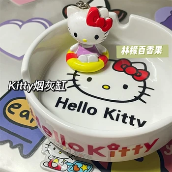 Hello Kitty Cam Küllük Kawaii Mefruşat ürünleri Sigara Kül Tutucu Sigara Aksesuarları Otel Ev Masa Dekorasyon Hediye