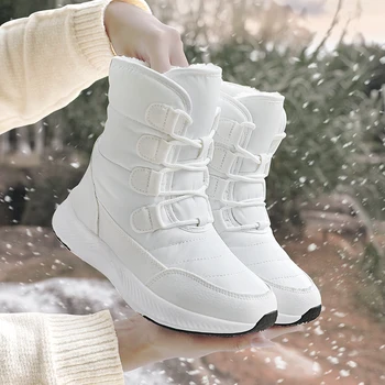 Kadın Botları Kış Beyaz kar botu Kısa Tarzı Üst kaymaz Kaliteli Peluş Botas Invierno platform ayakkabılar botas mujer 2020