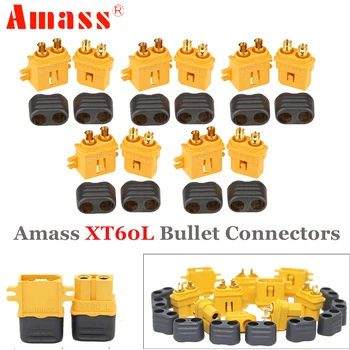 Amass XT60-L XT60L Bullet Konnektörler Fiş Kilidi İle Koruyucu Kılıf RC lipo akülü araba Kamyon Uçak Drone Oyuncak