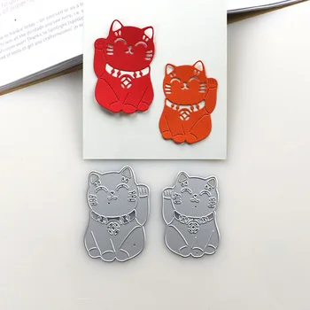 DUOFEN METAL KESME ÖLÜR 2019 Yeni moneycat şans kedi Maneki Neko stencil DIY papercraft projeleri koleksiyon defteri kağıdı Albümü