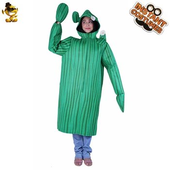 Yetişkin Unisex Yeşil Kaktüs Tulum Cadılar Bayramı Cosplay Kostümleri süslü elbise Up parti giysileri Erkekler ve Kadınlar için