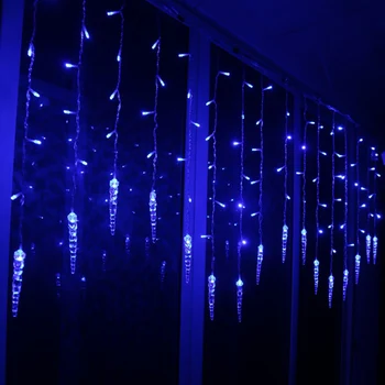 3.5 M açık su geçirmez LED Dize İşıklar noel buz Piton yanıp sönen perde ışıkları için parti düğün dekorasyon peri ışıkları