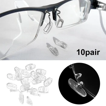 10 Çift/paket Silikon burunluklar Gözlük Kaymaz Ekstra Yumuşak Şeffaf Vidalı burunluklar Gözlük Aksesuarları 13mm