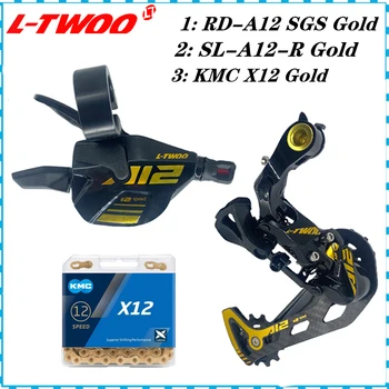 LTWOO AT12 MTB Dağ Bisikleti 12 Hız Altın Tetik Sağ Kolu Kolu Karbon Fiber Arka Attırıcı KMC X12 Altın Zincir Groupset