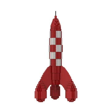 MOC Ay Roket Yapı Blok Seti Tenten Yangın Ok Uzay Roket Tuğla Beyin Oyunu Çocuklar İçin Oyuncaklar Monte doğum günü hediyesi