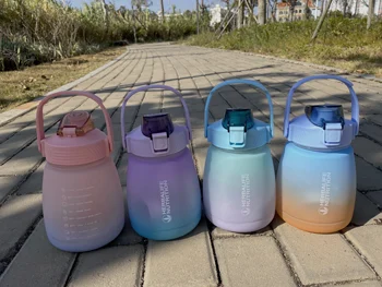 herbalife beslenme su şişesi degrade büyük göbek fincan büyük kapasiteli saman plastik bardak 1300 ml sevimli su şişesi kız kawaii