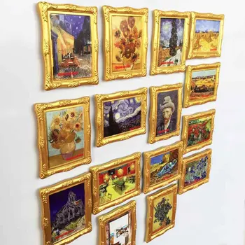 Hollanda Van Gogh Boyama Manyetik Buzdolabı Sticker Mıknatıs Koleksiyonu Hediye Buzdolabı Mıknatısları