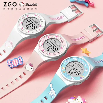 Hello Kitty Akıllı dijital saat Su Geçirmez Çok Fonksiyonlu Kauçuk Kayış Hediyeler Sanrio Karikatür Kadın Saatler Çocuklar Kol Saati 50Bar