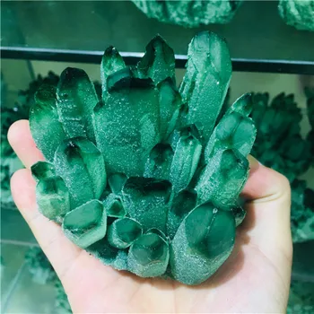 300-700g doğal yeşil hayalet kuvars kristal küme şifa kristalleri ham taş numune ev ve ofis dekorasyonu feng shui