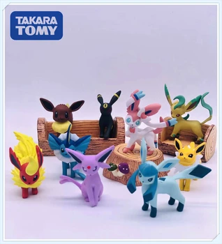 TAKARA TOMY Pokemon Evee Aile Anime Figürleri Modeli Koleksiyonu Eylem Oyuncaklar Çocuk Doğum Günü Yılbaşı Hediyeleri için