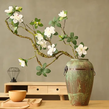 90CM yapay çiçekler Ormangülü 10 Kafaları İpek Sahte Çiçek Şube DIY Ev Dekorasyon için Çin Zen Çiçek Düzenleme