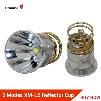 Uranusfire 501B 520B LED El Feneri Torch 5 dosyaları XM-L2 1200 lümen Reflektör Fincan XM l2 led el fenerleri