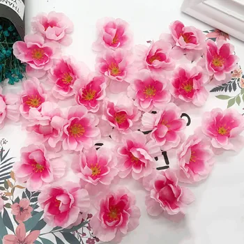 Yeni 100 ADET Mini Kumaş Kiraz Erik Çiçeği Yapay Çiçek İpek Bebek Nefes Çiçek Buketi Düzenlemeleri Düğün Süslemeleri