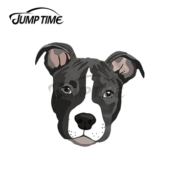 JumpTime 13x3. 7cm Çukur Boğa Köpek Mavi Çukur Köpek Araba Çıkartmaları Kişilik Klima Çıkartması Tampon Su Geçirmez Çizilmeye dayanıklı